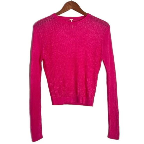 Free People H20 Crew Pullover in Hibiscus Highlight - Picture 2 of 6